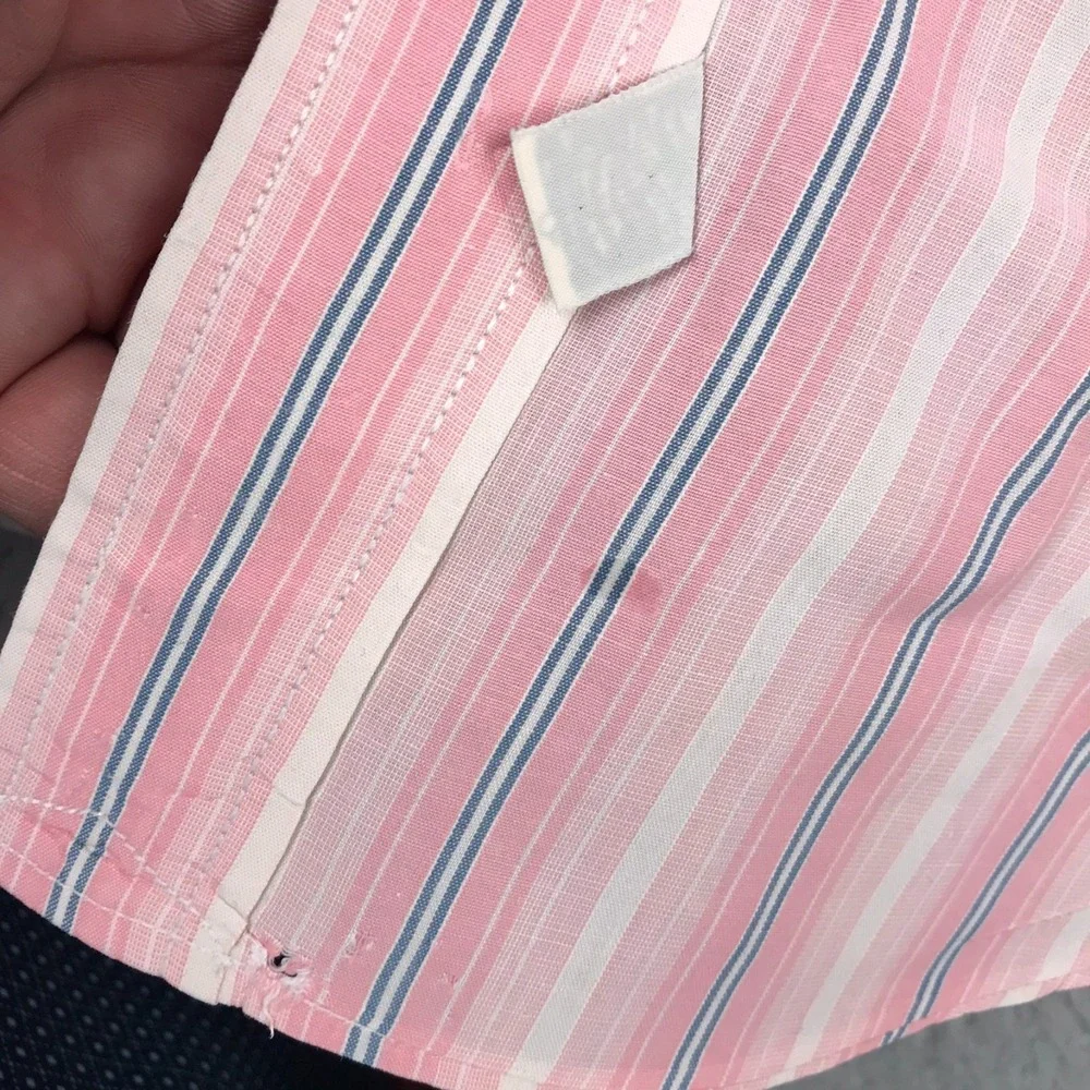Vintage Polo Ralph Lauren Shirt Mens XL Pink Multi Striped Imported Cotton LS